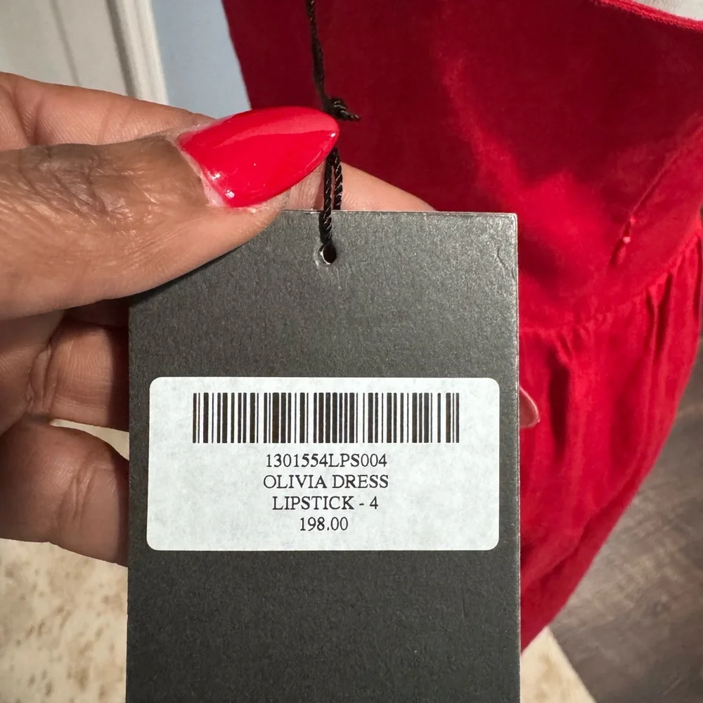 Reformation Red Spaghetti Strap Sweetheart Midi Dress - Picture 5 of 5